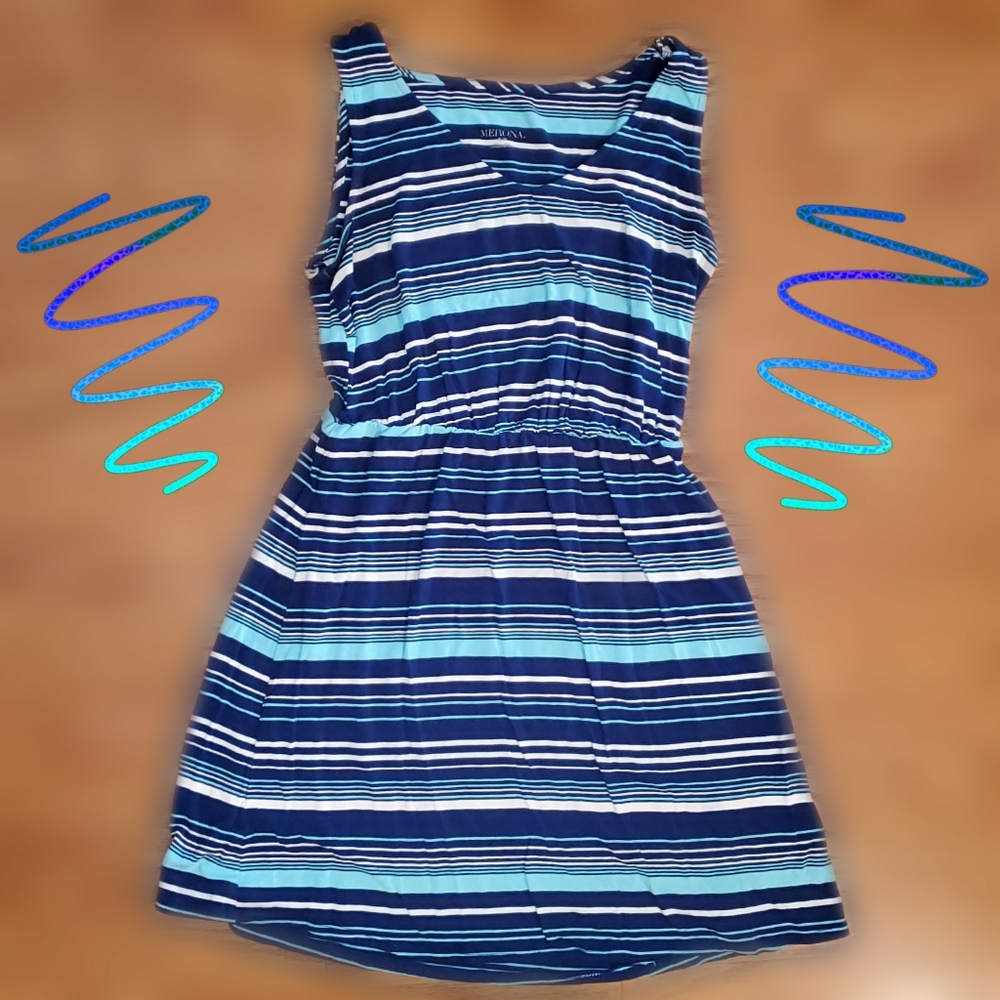 Blue striped Merona dress Size S